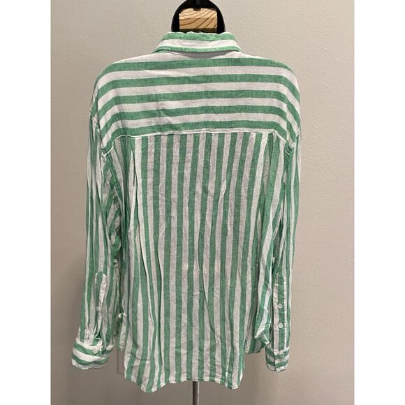 Sonoma Goods For Life blouse top Womens Size XXL Striped Button Down Long Sleeve - Picture 8 of 10